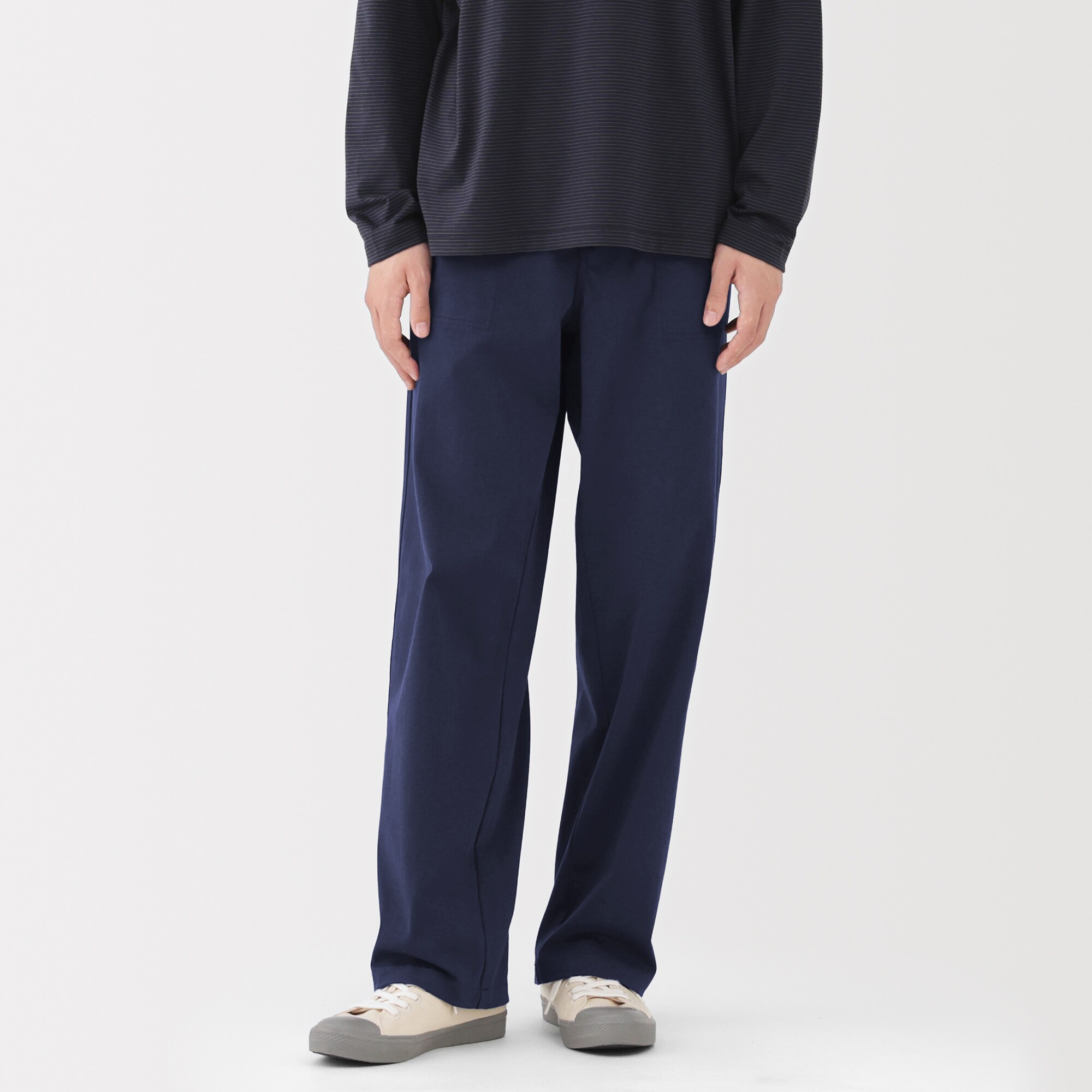 紳士　縦横ストレッチヘリンボーンベイカーパンツ