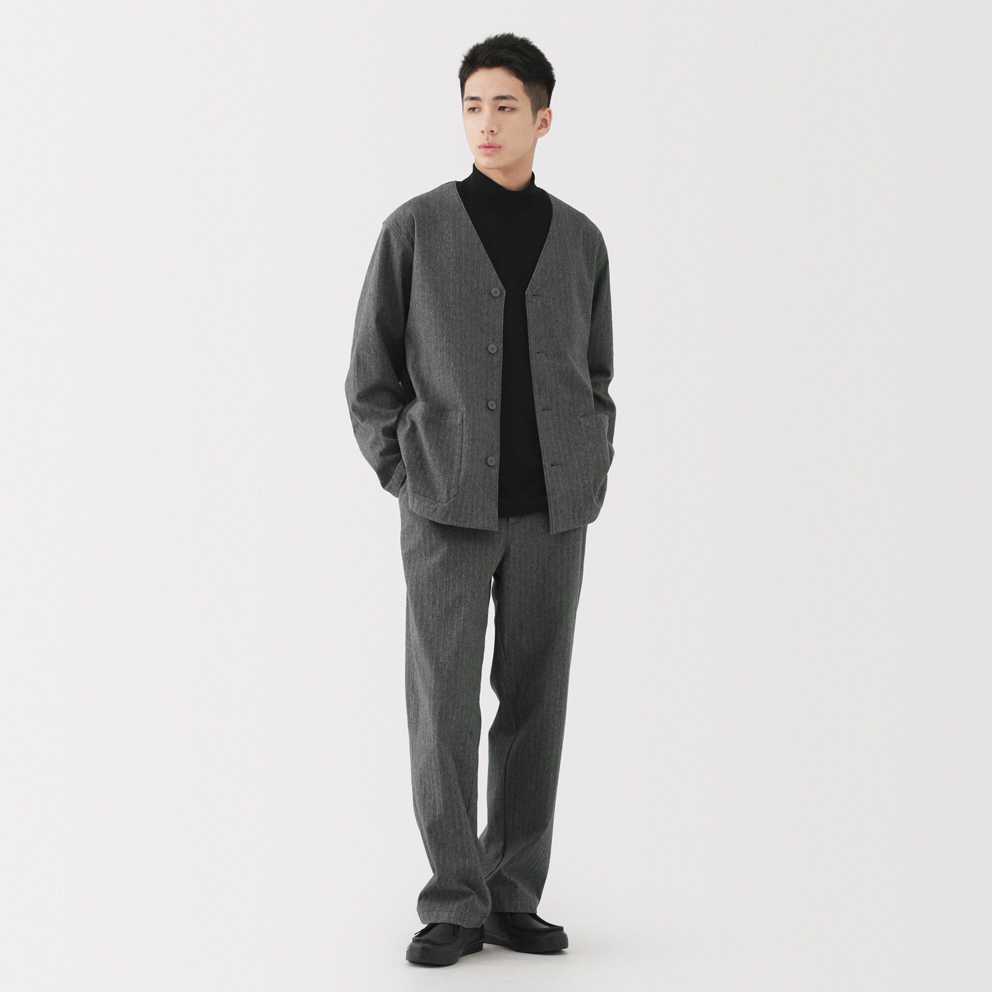 紳士 縦横ストレッチ起毛ヘリンボーンパンツ | 無印良品