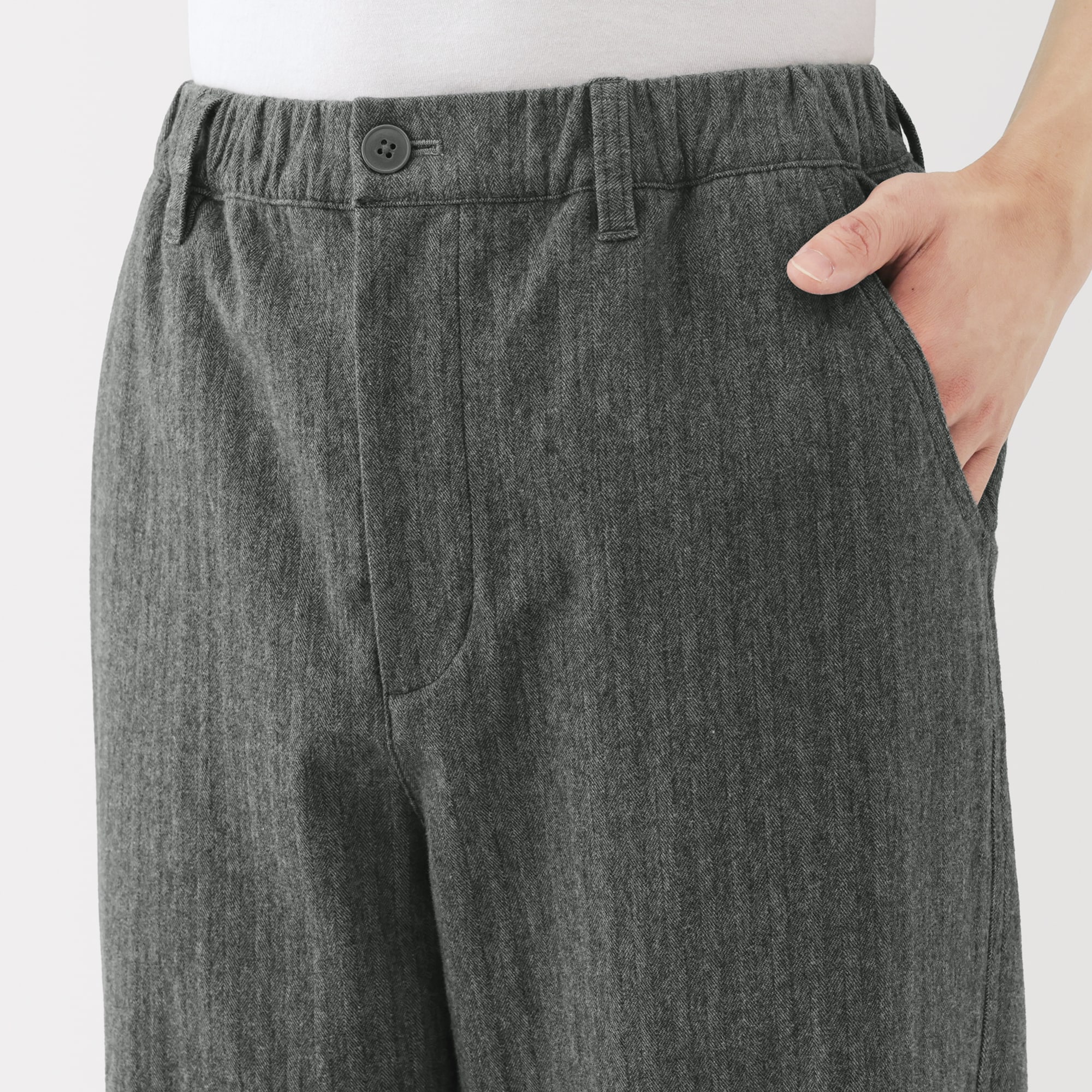 紳士　縦横ストレッチ起毛ヘリンボーンパンツ