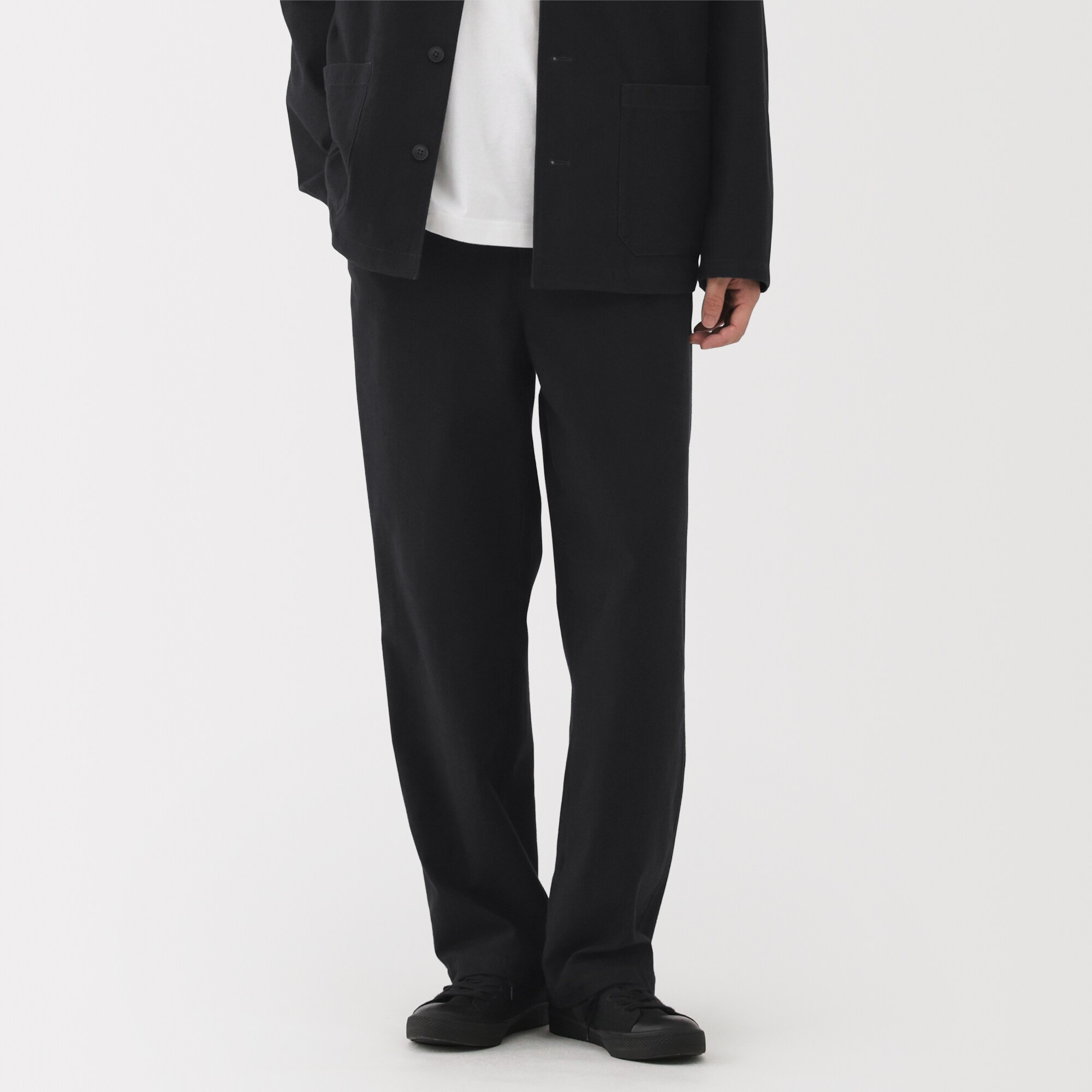 紳士　縦横ストレッチ起毛ヘリンボーンパンツ