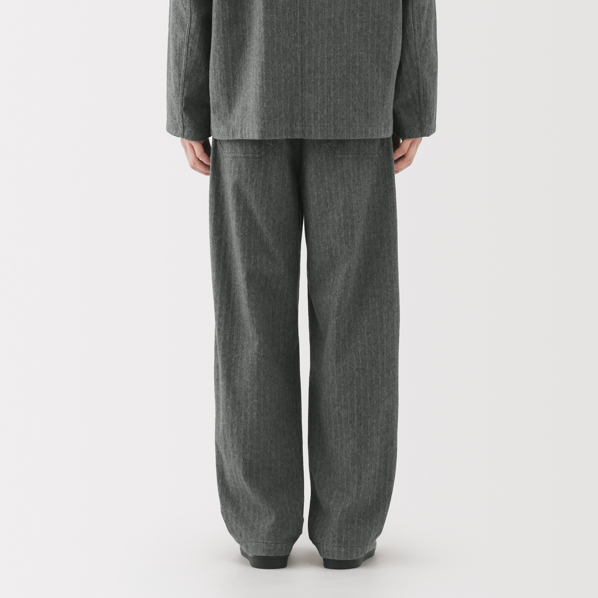 紳士　縦横ストレッチ起毛ヘリンボーンパンツ