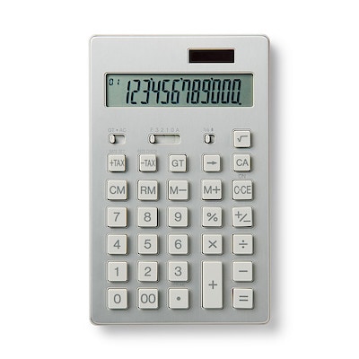 電卓　１２桁・アルミ（ＢＯ‐１９２）