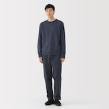 紳士　防風裏起毛ストレッチテーパードパンツ