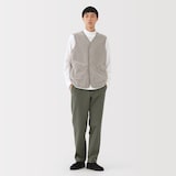 紳士　防風裏起毛ストレッチテーパードパンツ