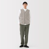 紳士　防風裏起毛ストレッチテーパードパンツ