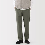 紳士　防風裏起毛ストレッチテーパードパンツ