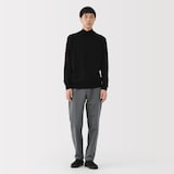 紳士　防風裏起毛ストレッチテーパードパンツ