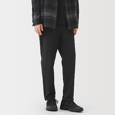 紳士　防風裏起毛ストレッチテーパードパンツ