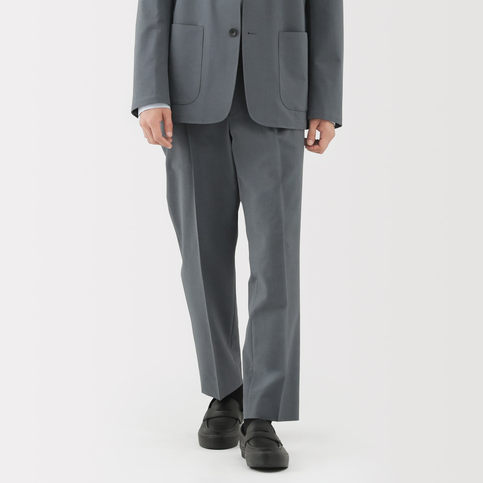 【新品】MUJI Laboカシミヤ混タックパンツ　ダークブラウンS 新オープン「無印良品 代官山」にエディターが潜入！ “MUJI Labo