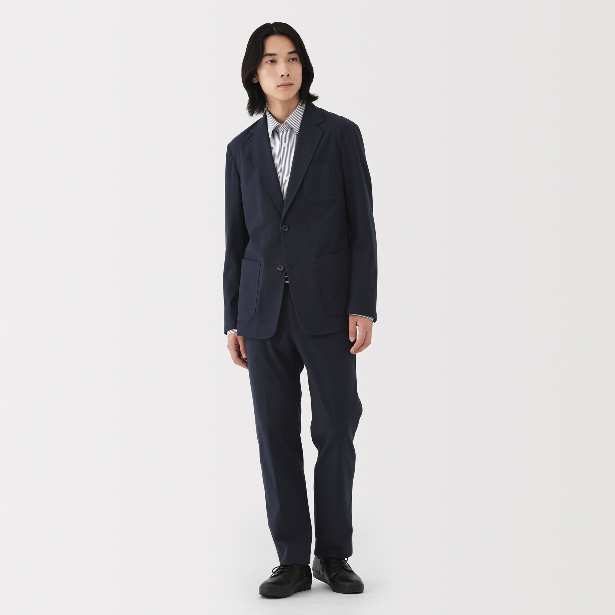 紳士　起毛ストレッチノータックパンツ