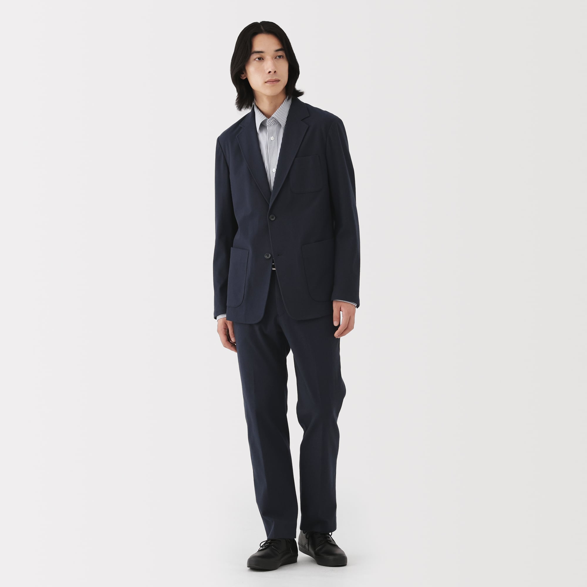 紳士　起毛ストレッチノータックパンツ