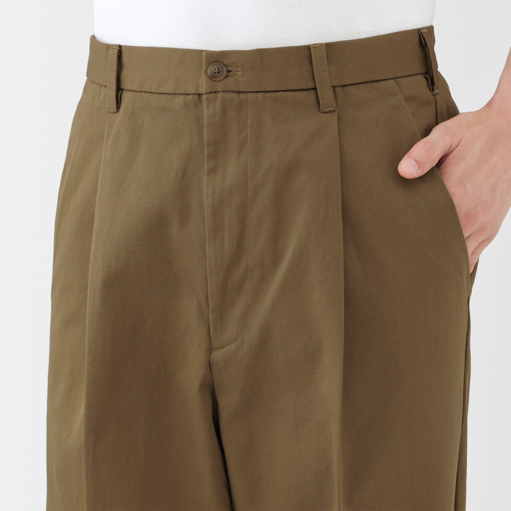 紳士　チノタックワイドパンツ