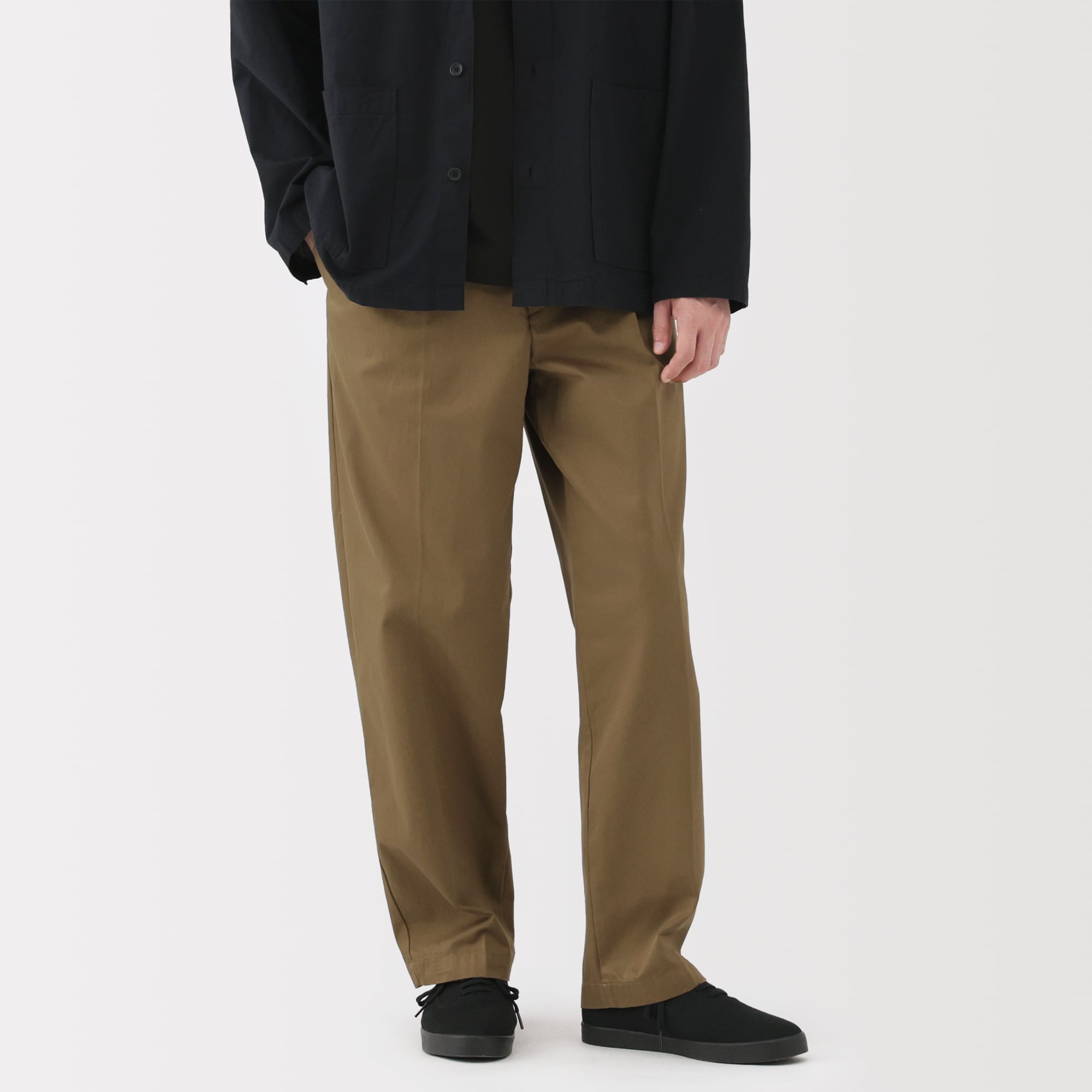 紳士　チノタックワイドパンツ