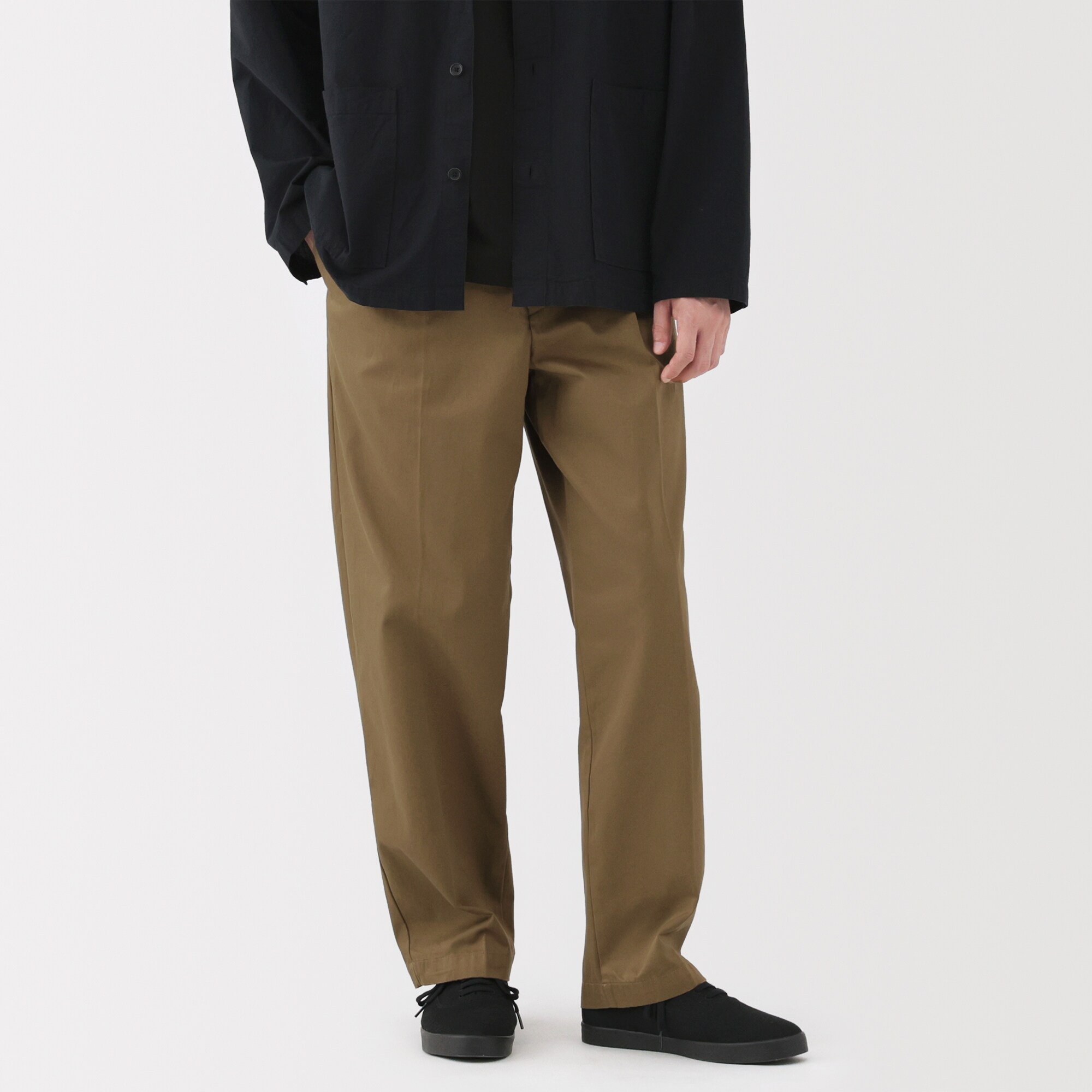 紳士　チノタックワイドパンツ