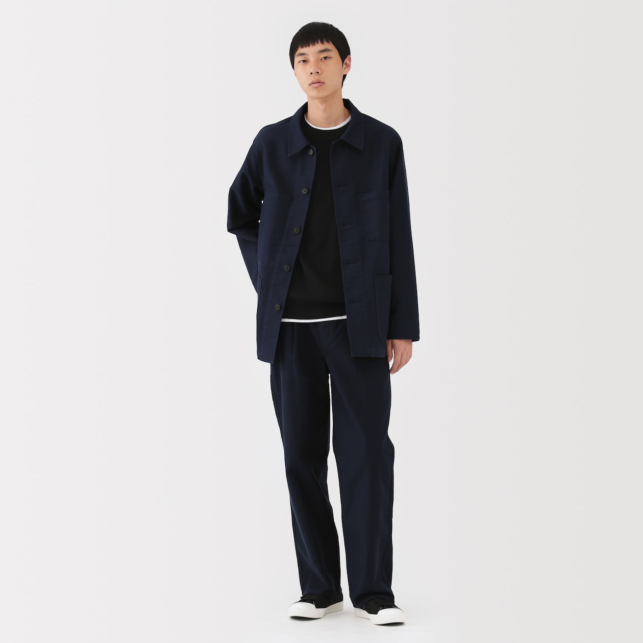 紳士　木の実から作ったカポック混モールスキンワークパンツ