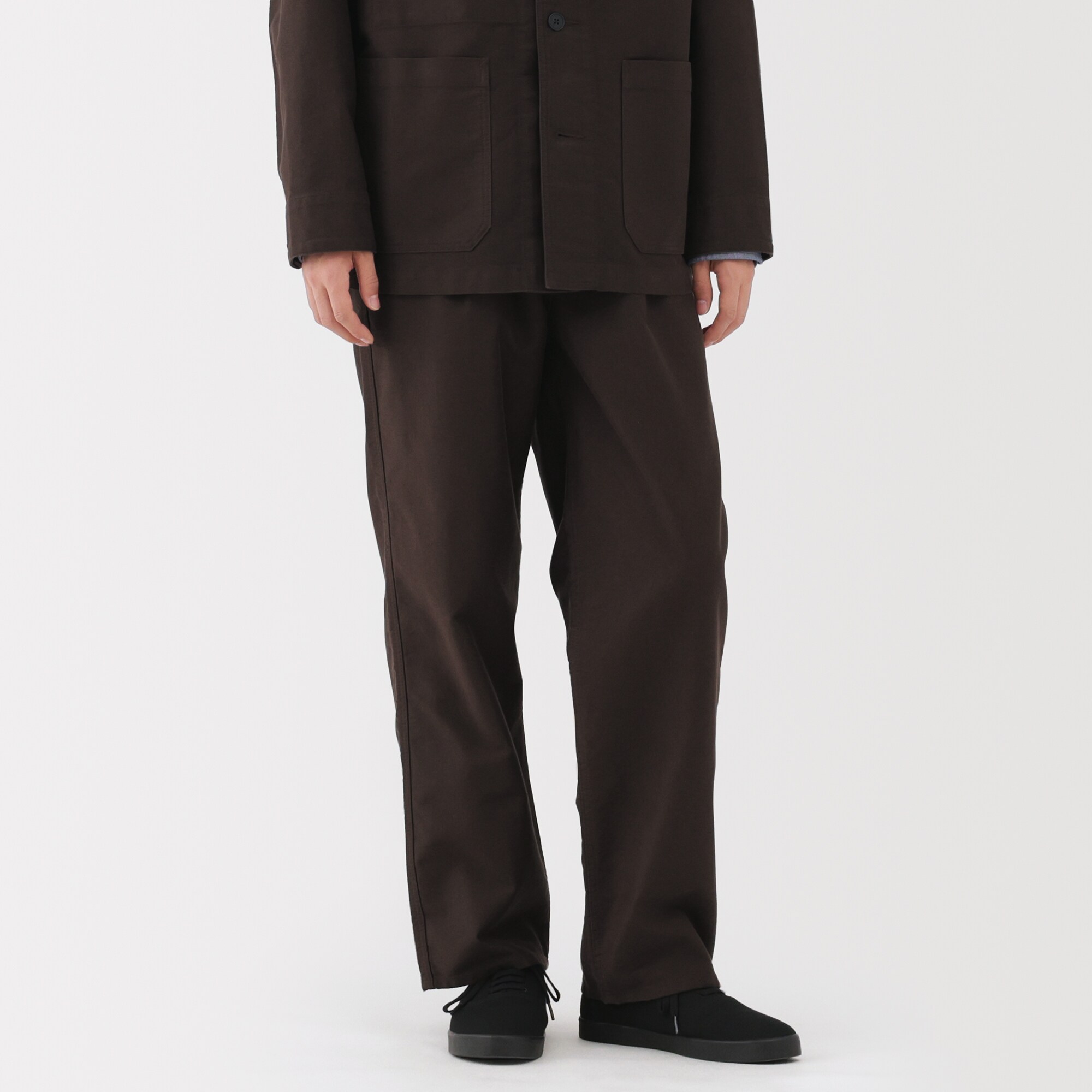 紳士　木の実から作ったカポック混モールスキンワークパンツ