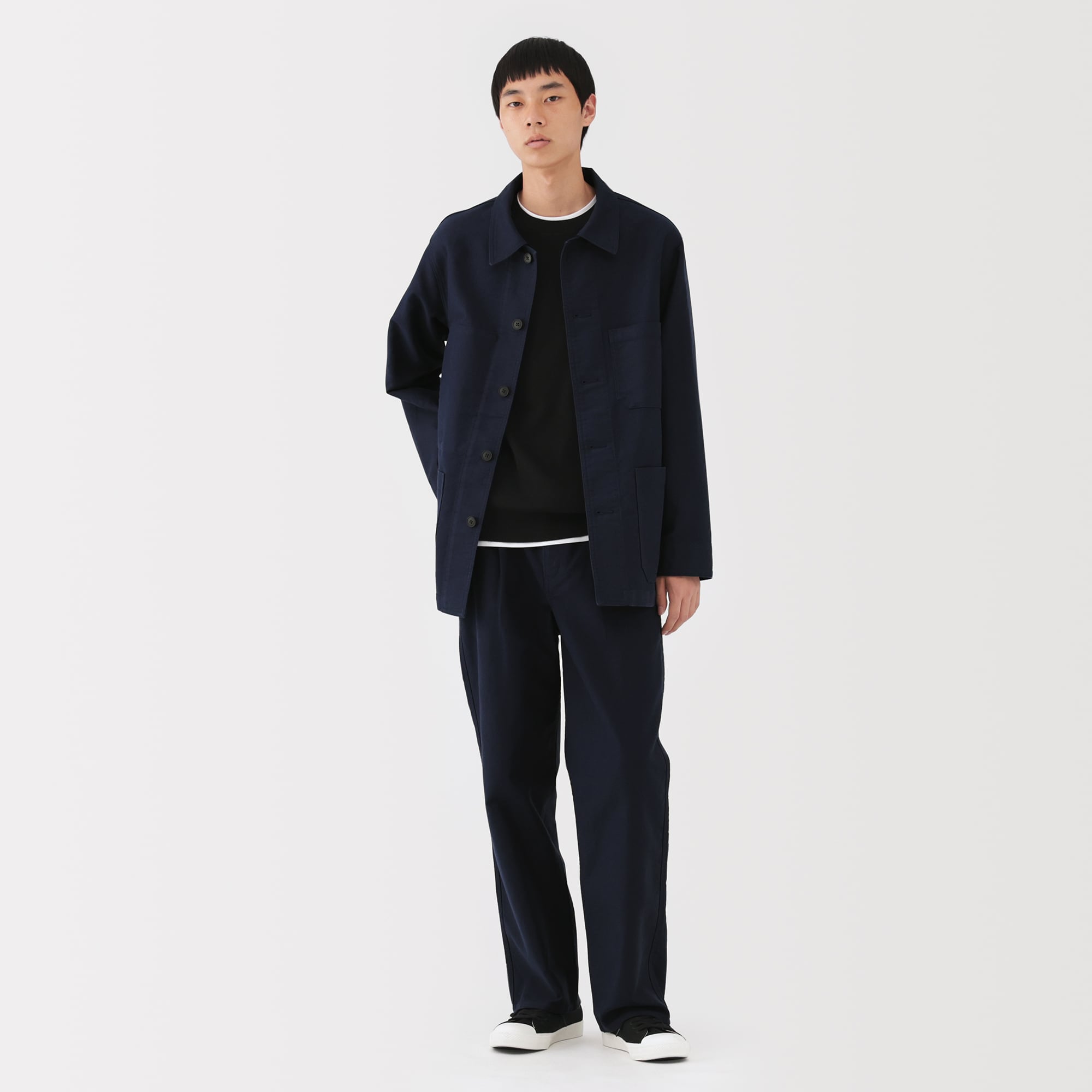 紳士　木の実から作ったカポック混モールスキンワークパンツ