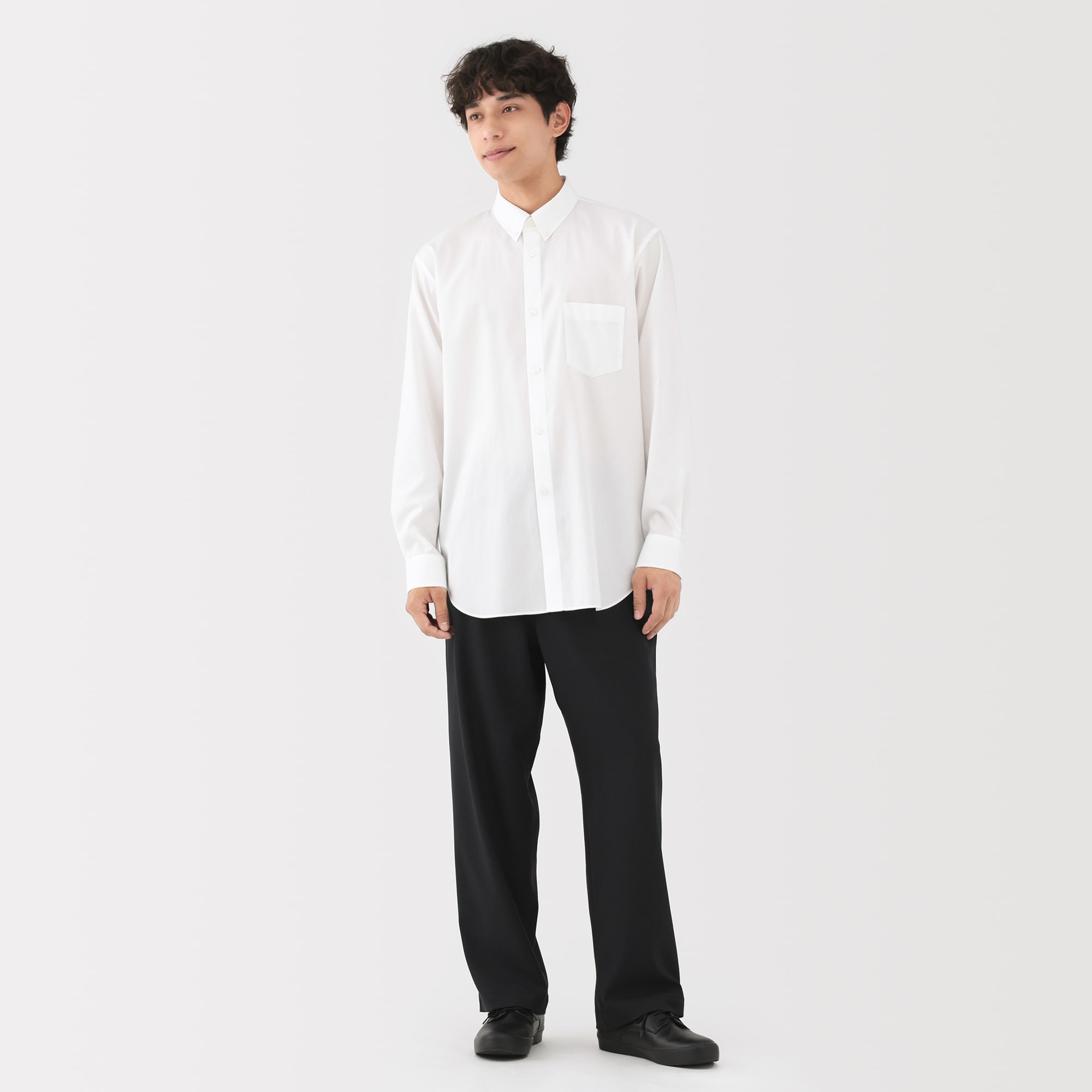 紳士 ストレッチノータックワイドパンツ | 無印良品