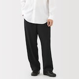 紳士　ストレッチノータックワイドパンツ