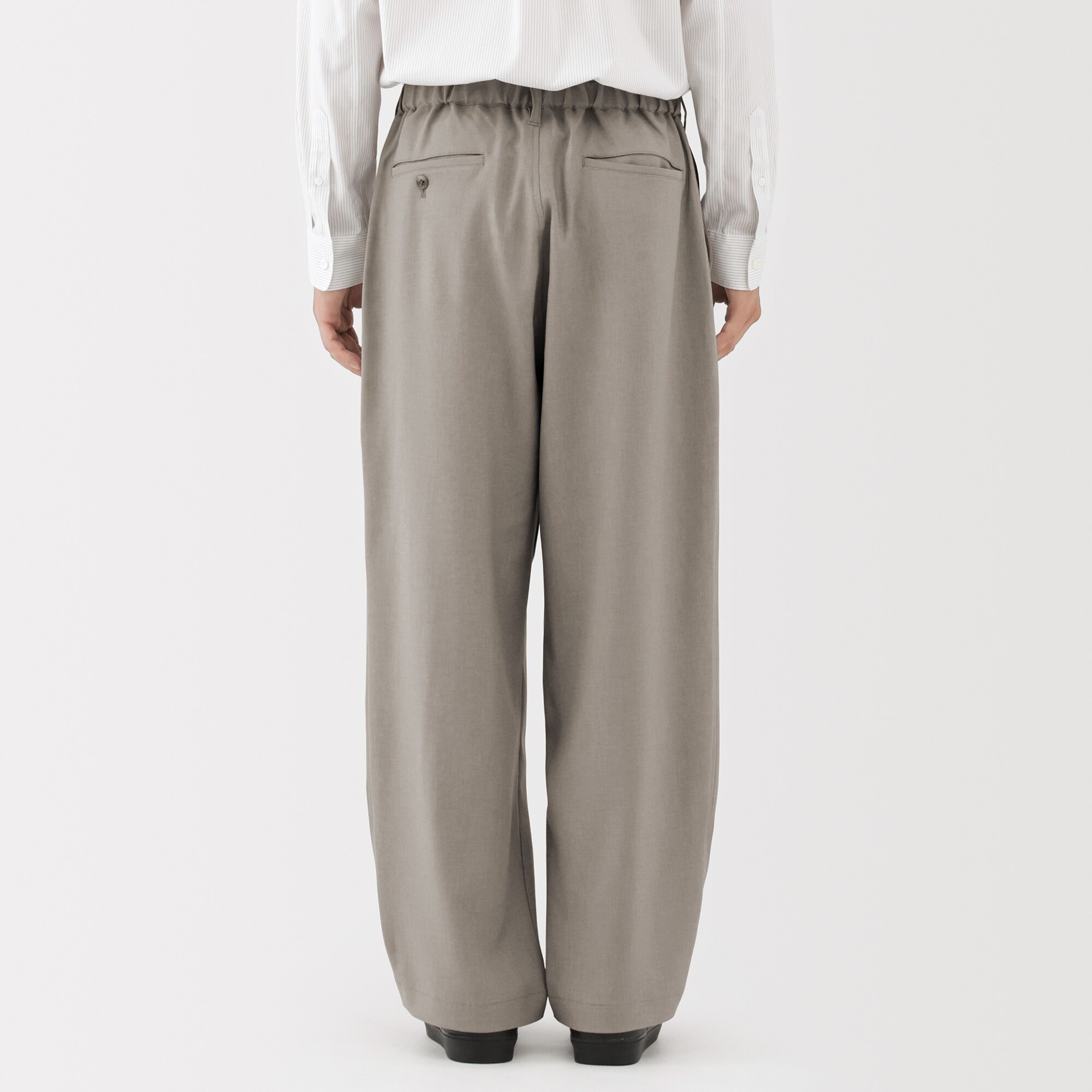 紳士　ストレッチノータックワイドパンツ