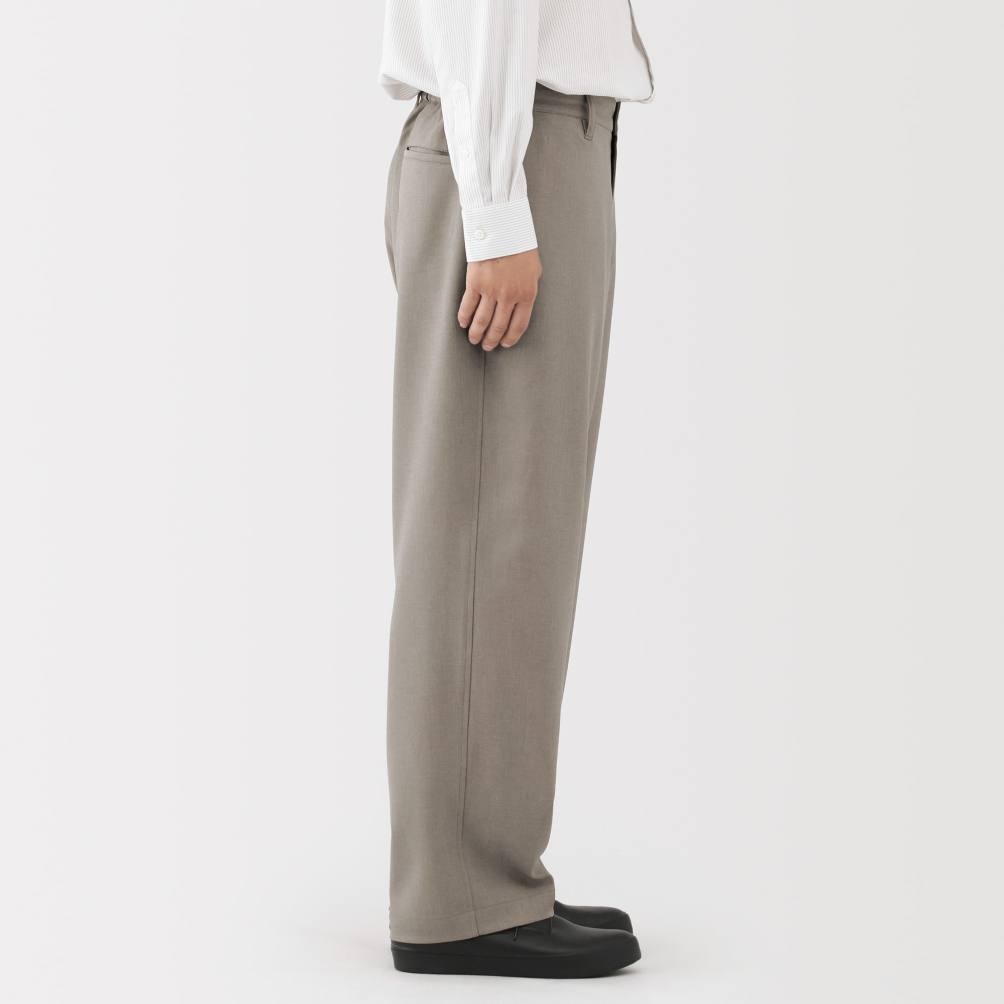 紳士 ストレッチノータックワイドパンツ | 無印良品