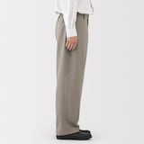 紳士　ストレッチノータックワイドパンツ