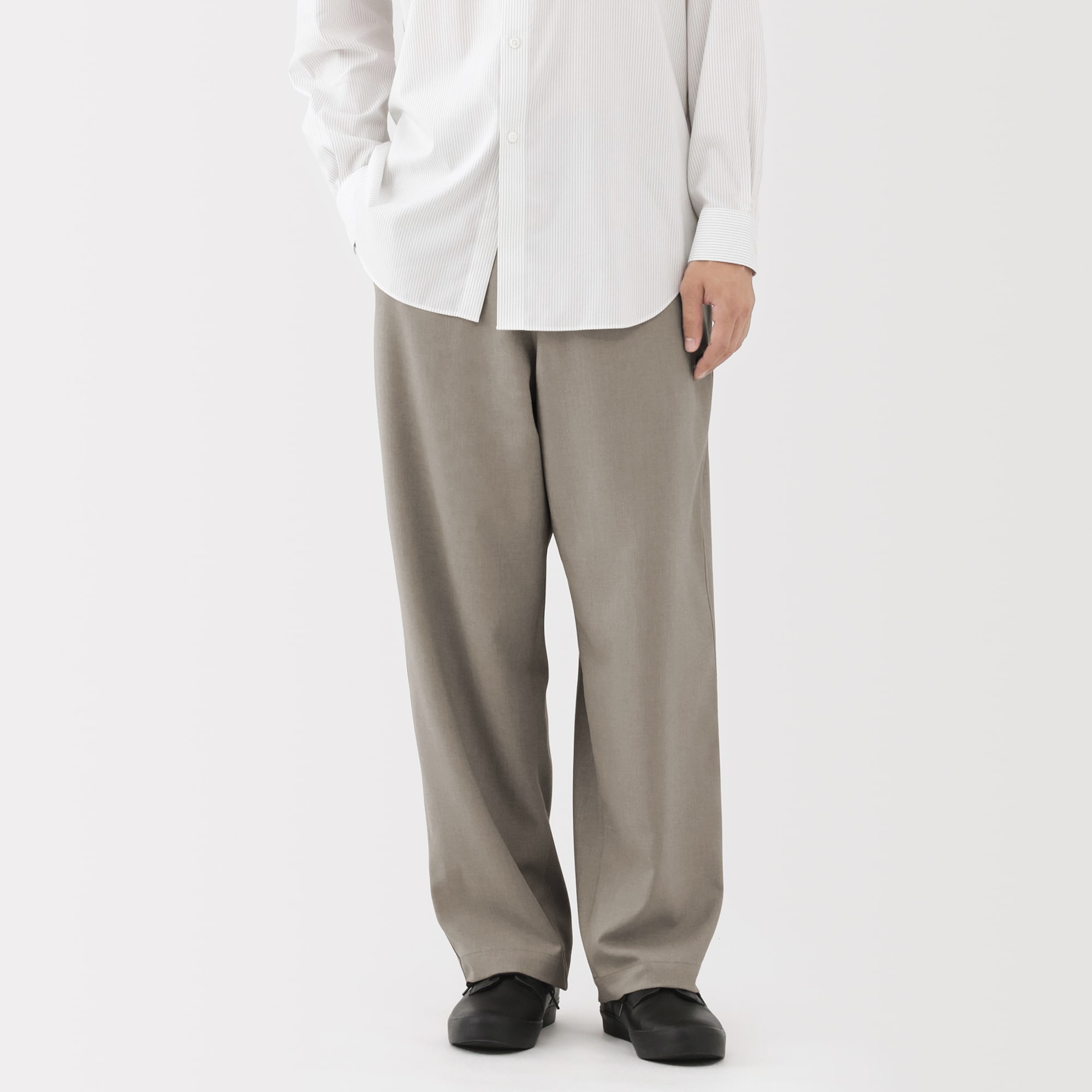 紳士 ストレッチノータックワイドパンツ | 無印良品