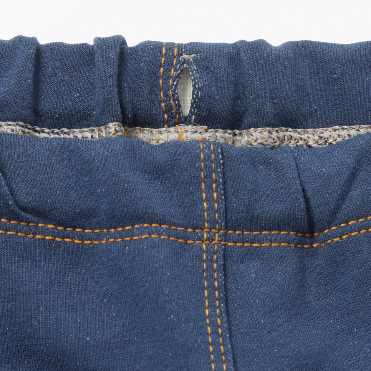 ベビー　おなかすっぽりデニム調十分丈レギンス