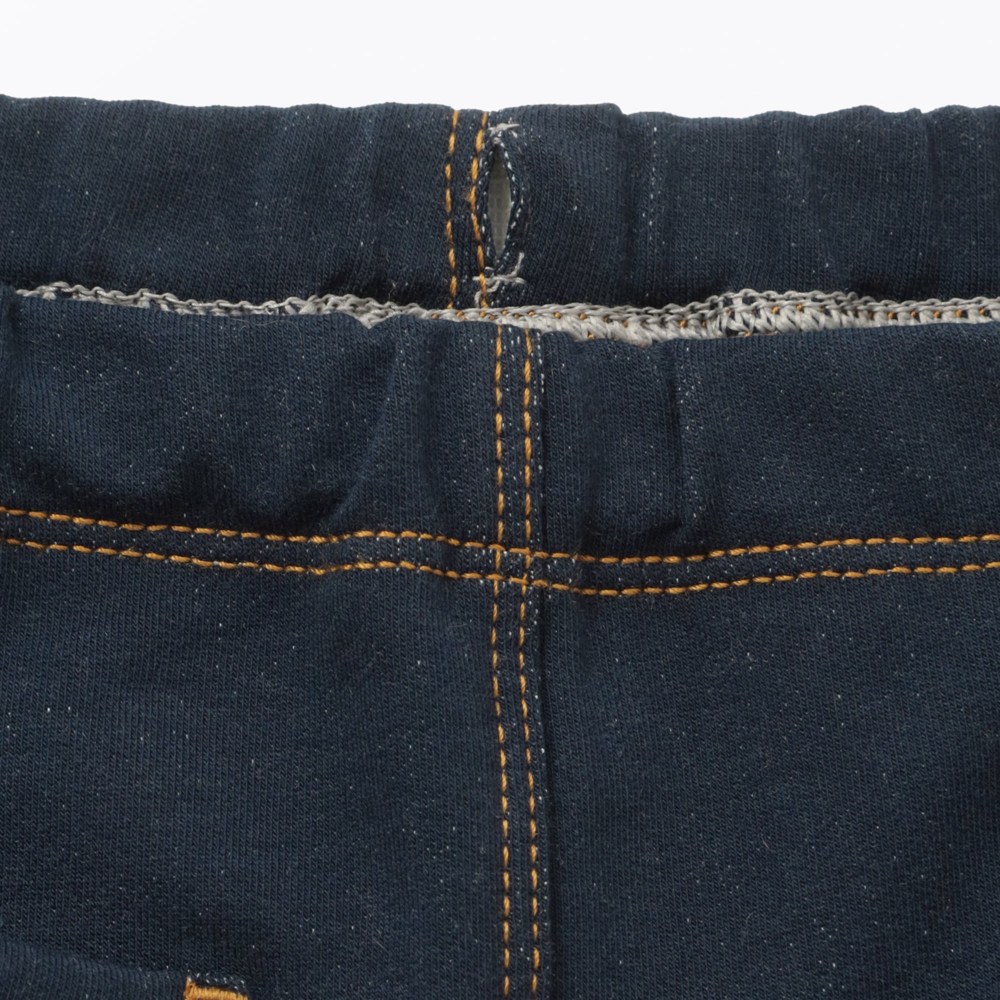 ベビー　おなかすっぽりデニム調十分丈レギンス