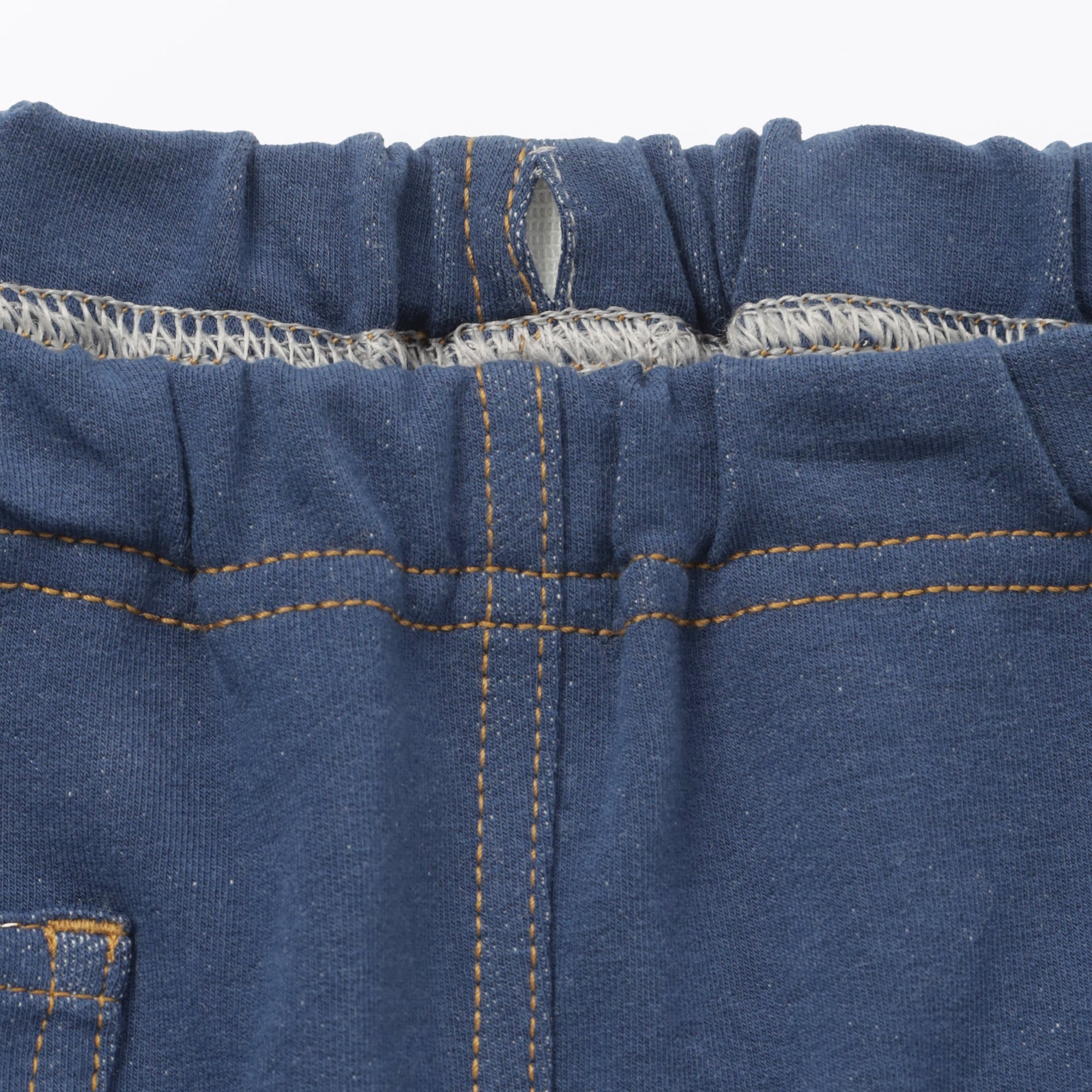 ベビー　おなかすっぽりデニム調ジョガーパンツ