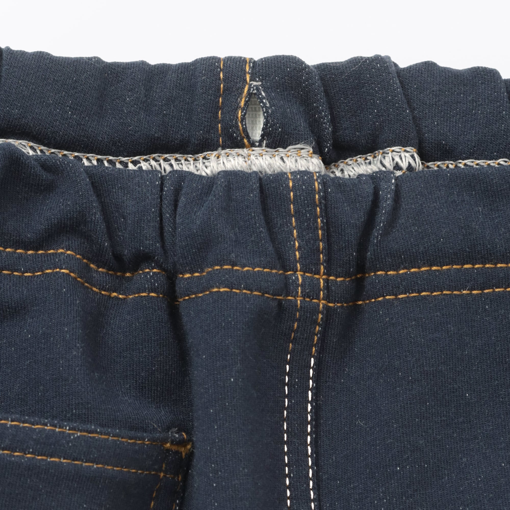 ベビー　おなかすっぽりデニム調ジョガーパンツ