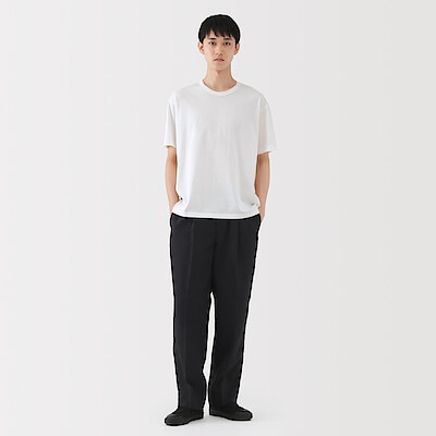 紳士　昔ながらの製法で編み立てた天竺クルーネック半袖Ｔシャツ