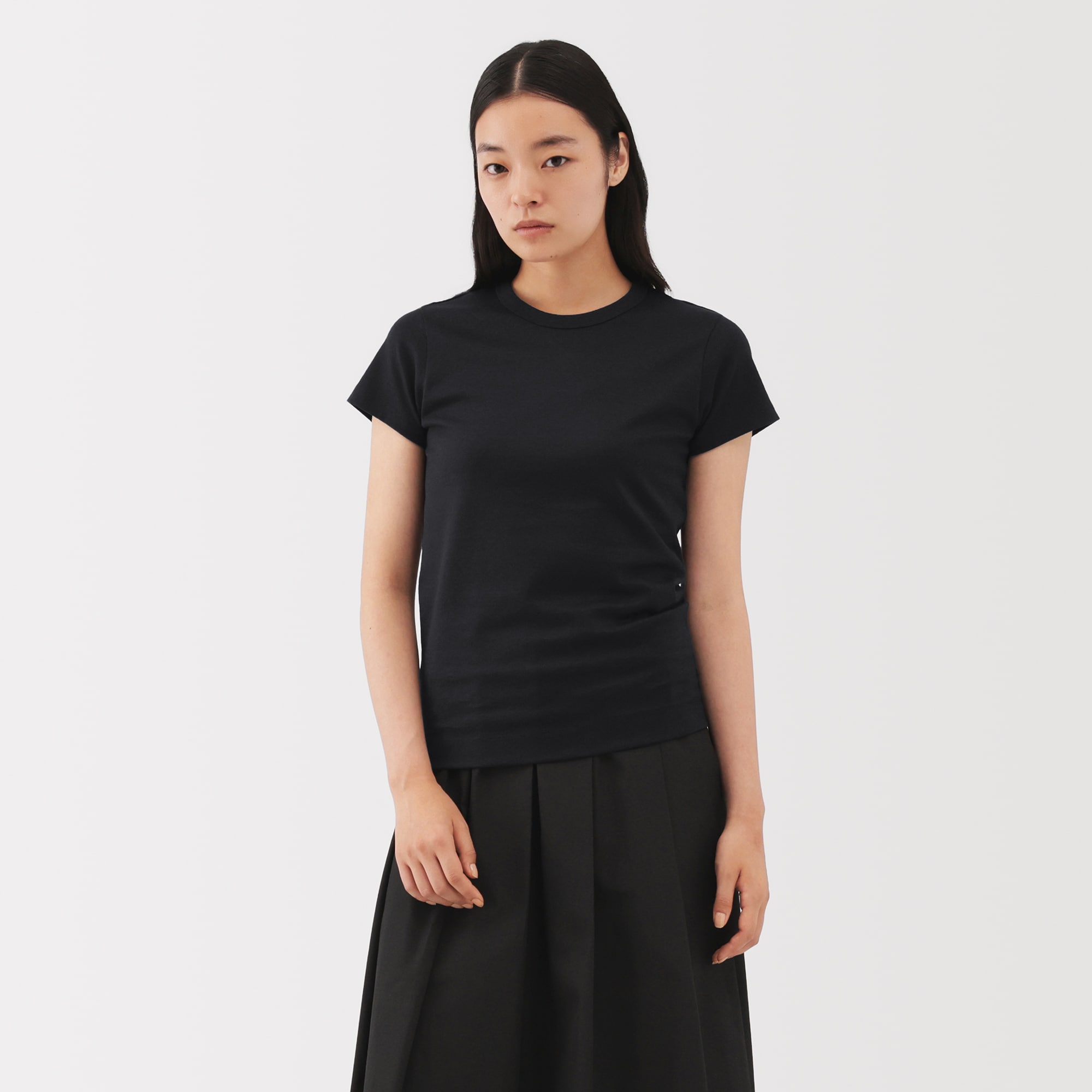 婦人　リネン混半袖Ｔシャツ