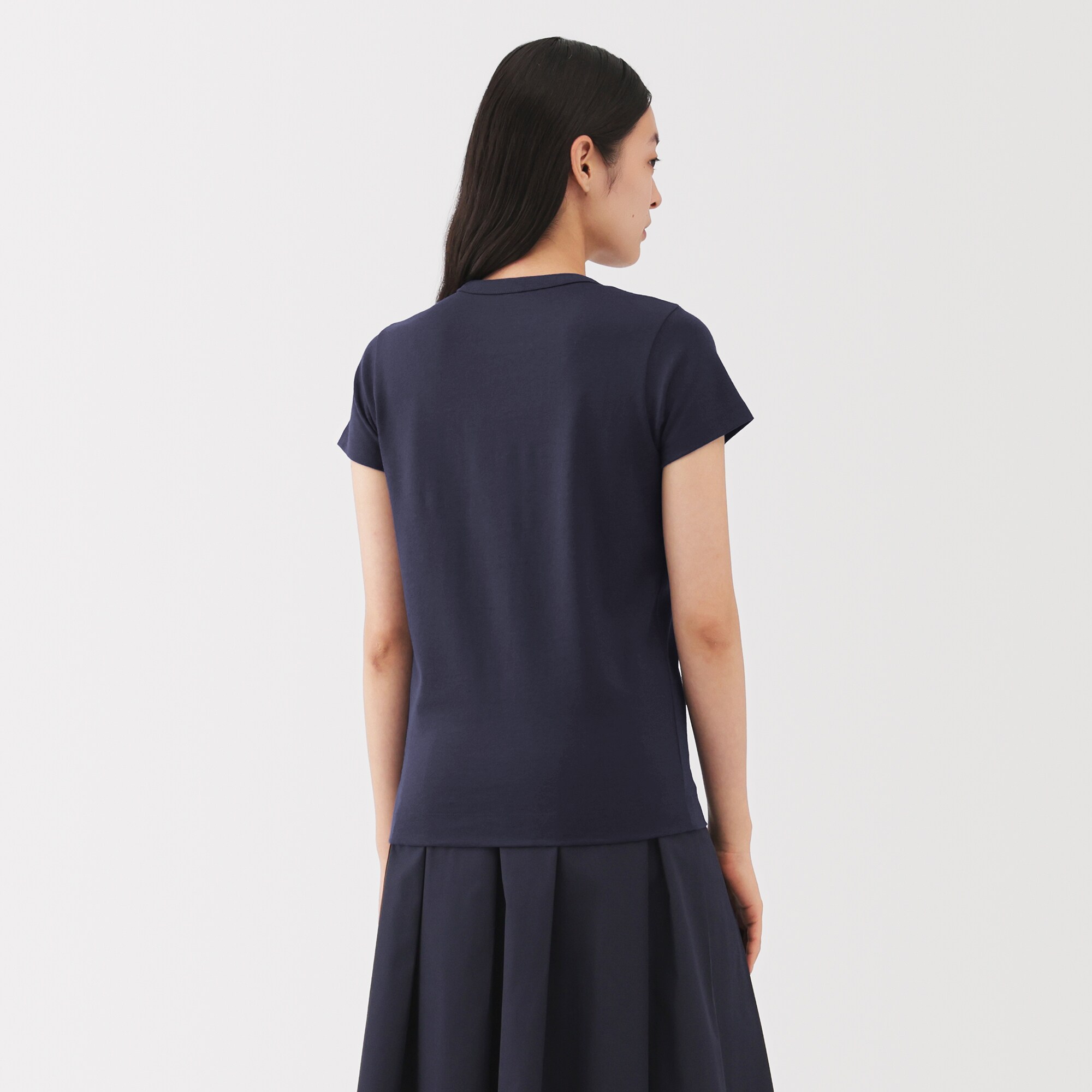 婦人　リネン混半袖Ｔシャツ