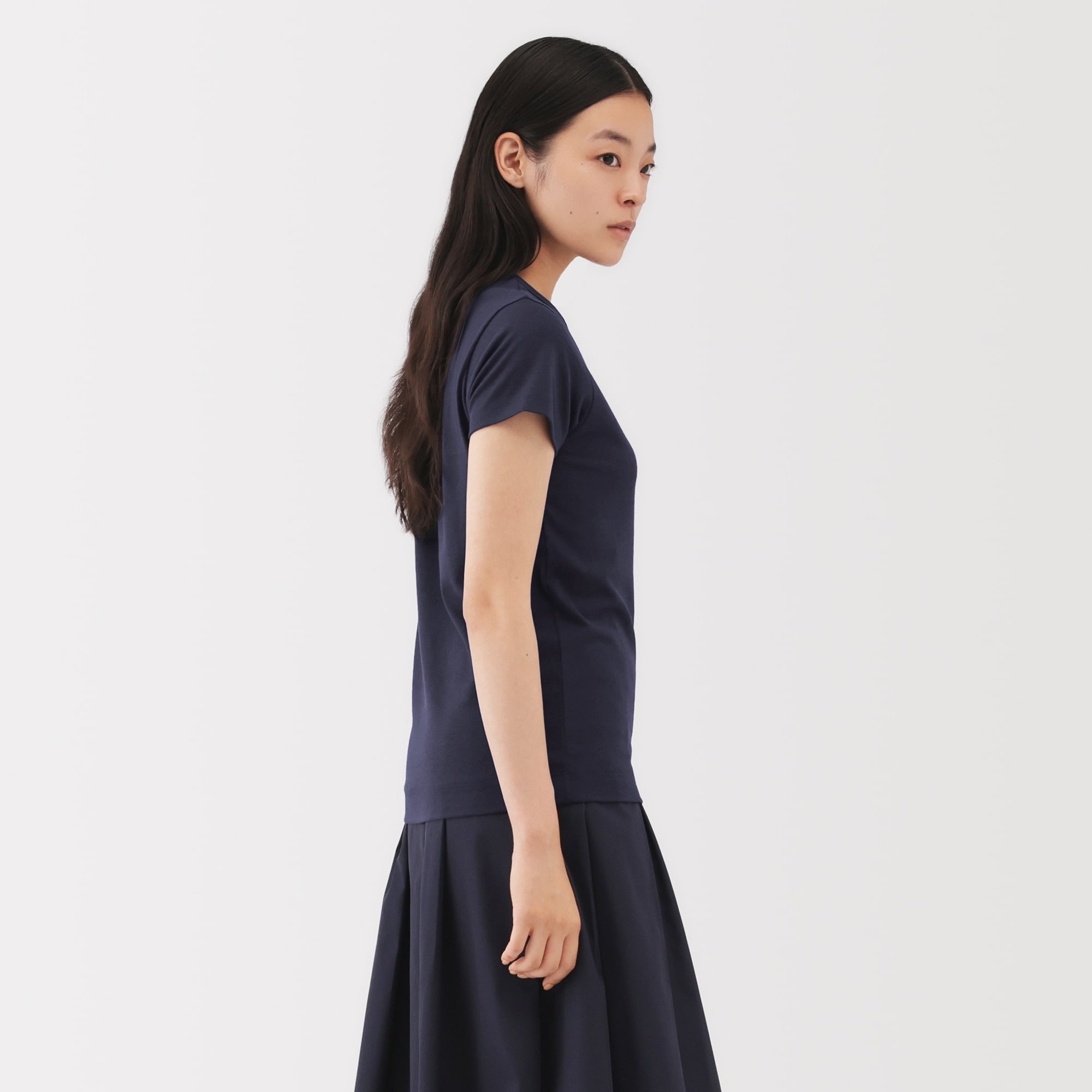 婦人　リネン混半袖Ｔシャツ