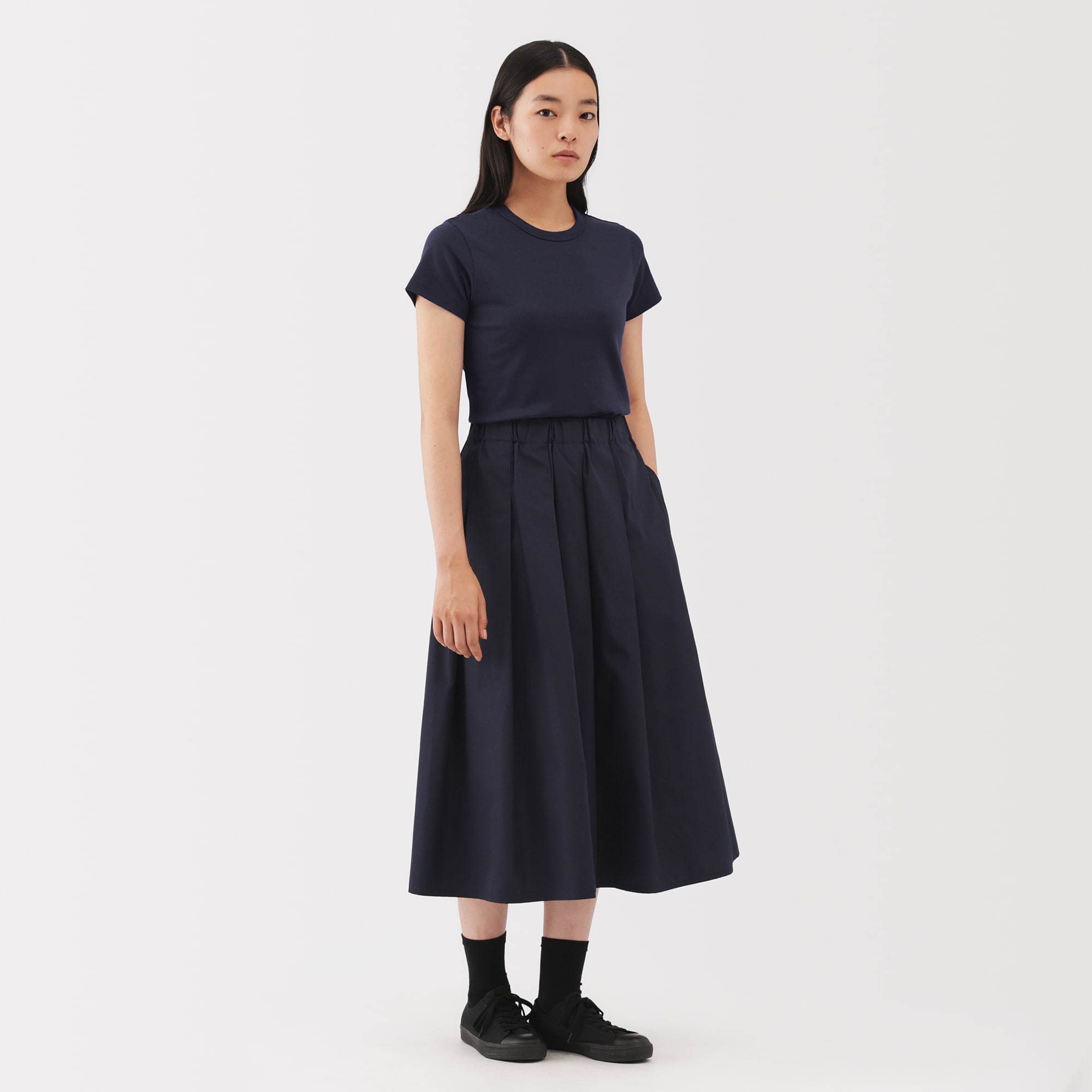 婦人　リネン混半袖Ｔシャツ