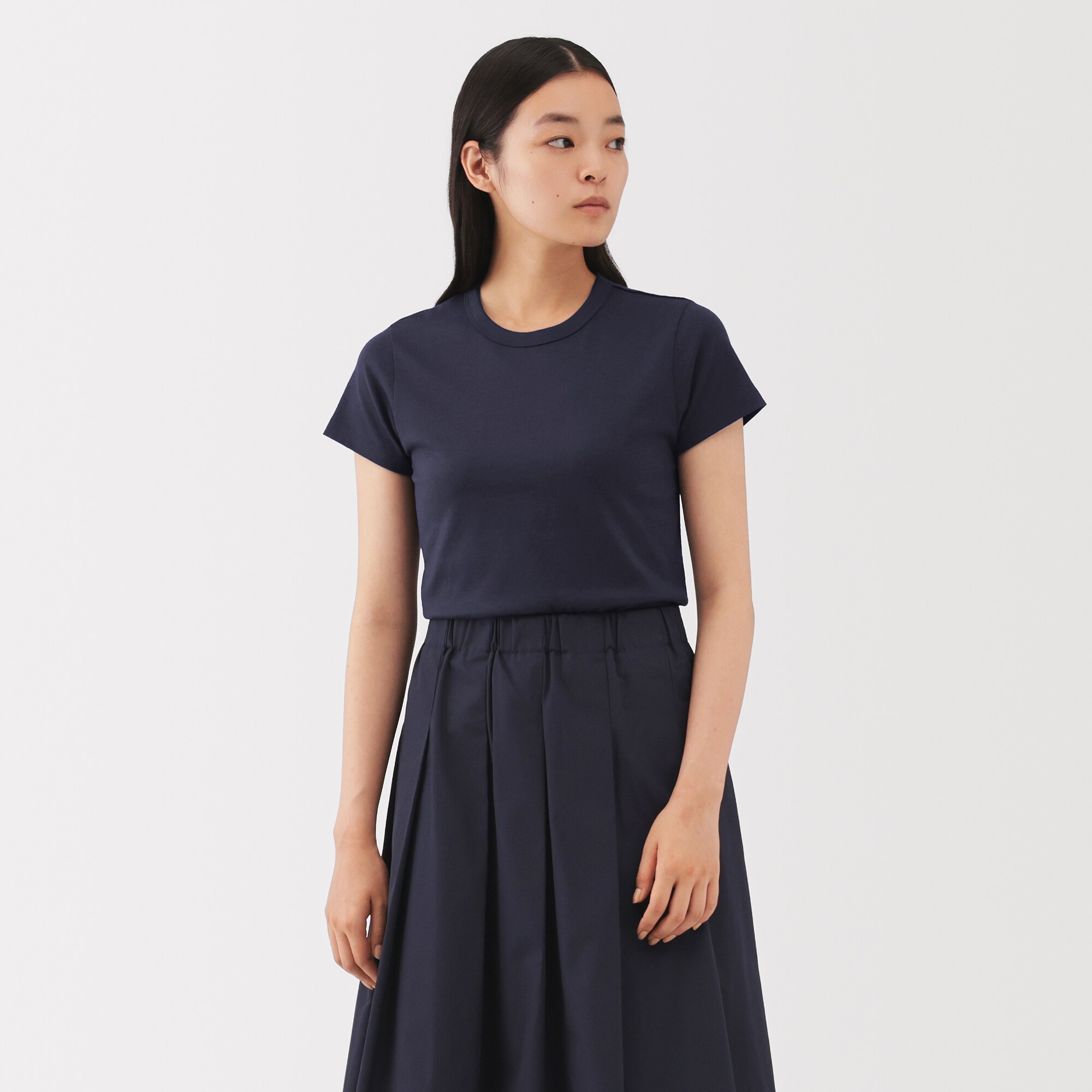 婦人　リネン混半袖Ｔシャツ