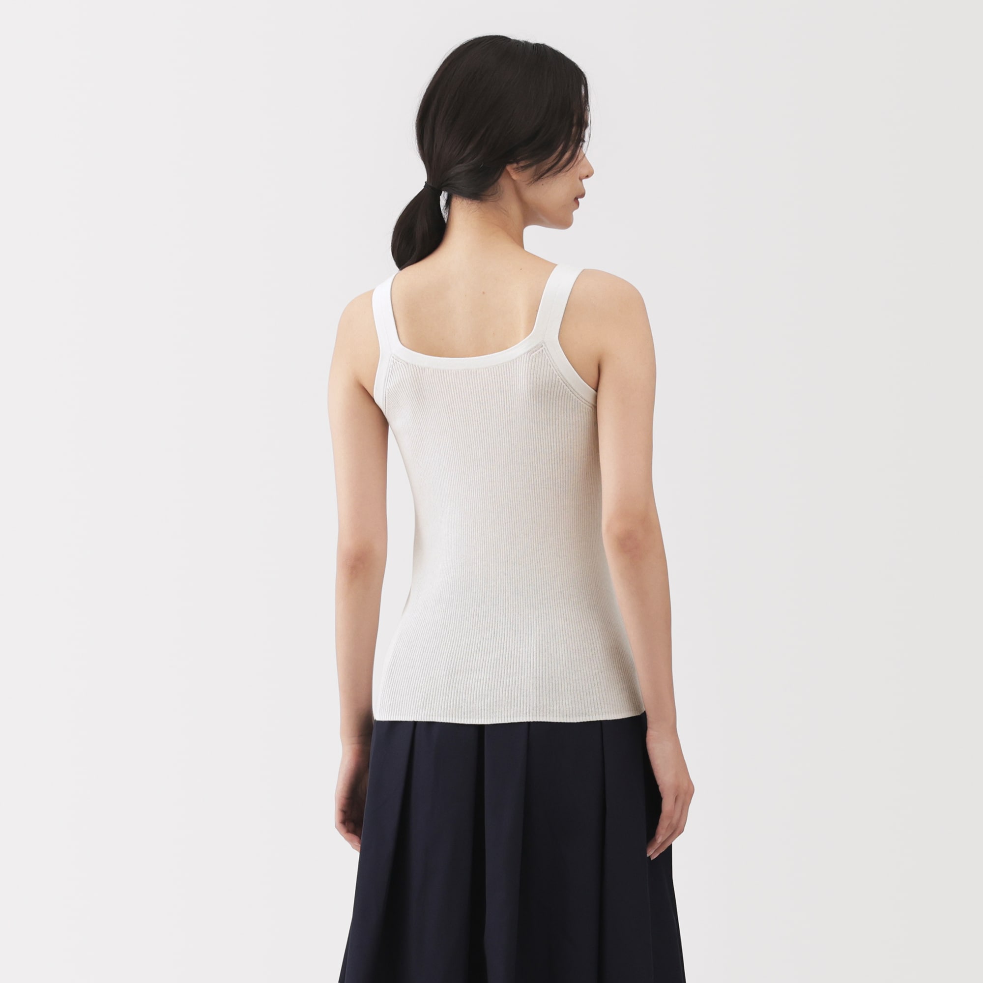 婦人　強撚コットンニットタンクトップ