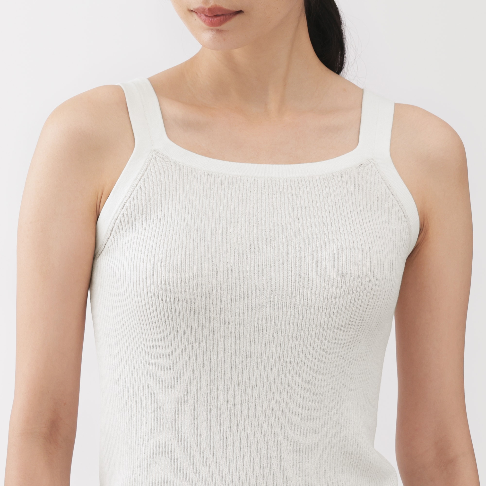婦人　強撚コットンニットタンクトップ