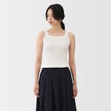 婦人　強撚コットンニットタンクトップ