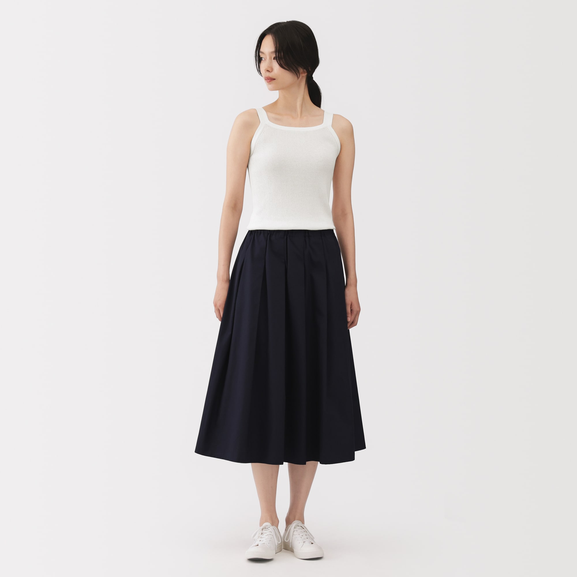 婦人　強撚コットンニットタンクトップ