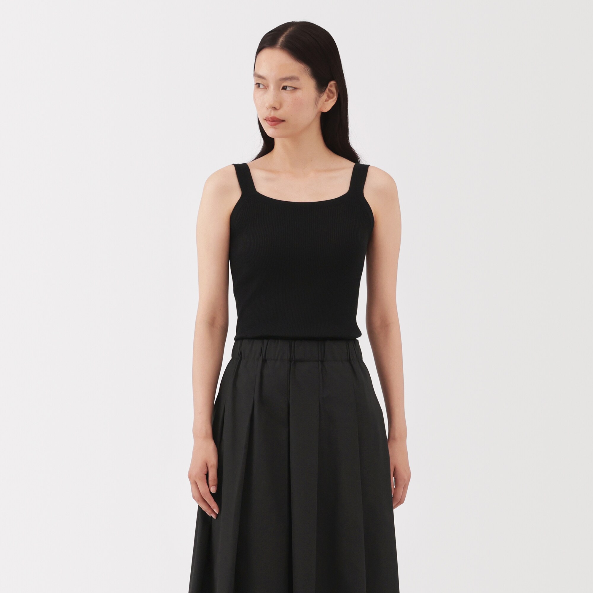 婦人　強撚コットンニットタンクトップ