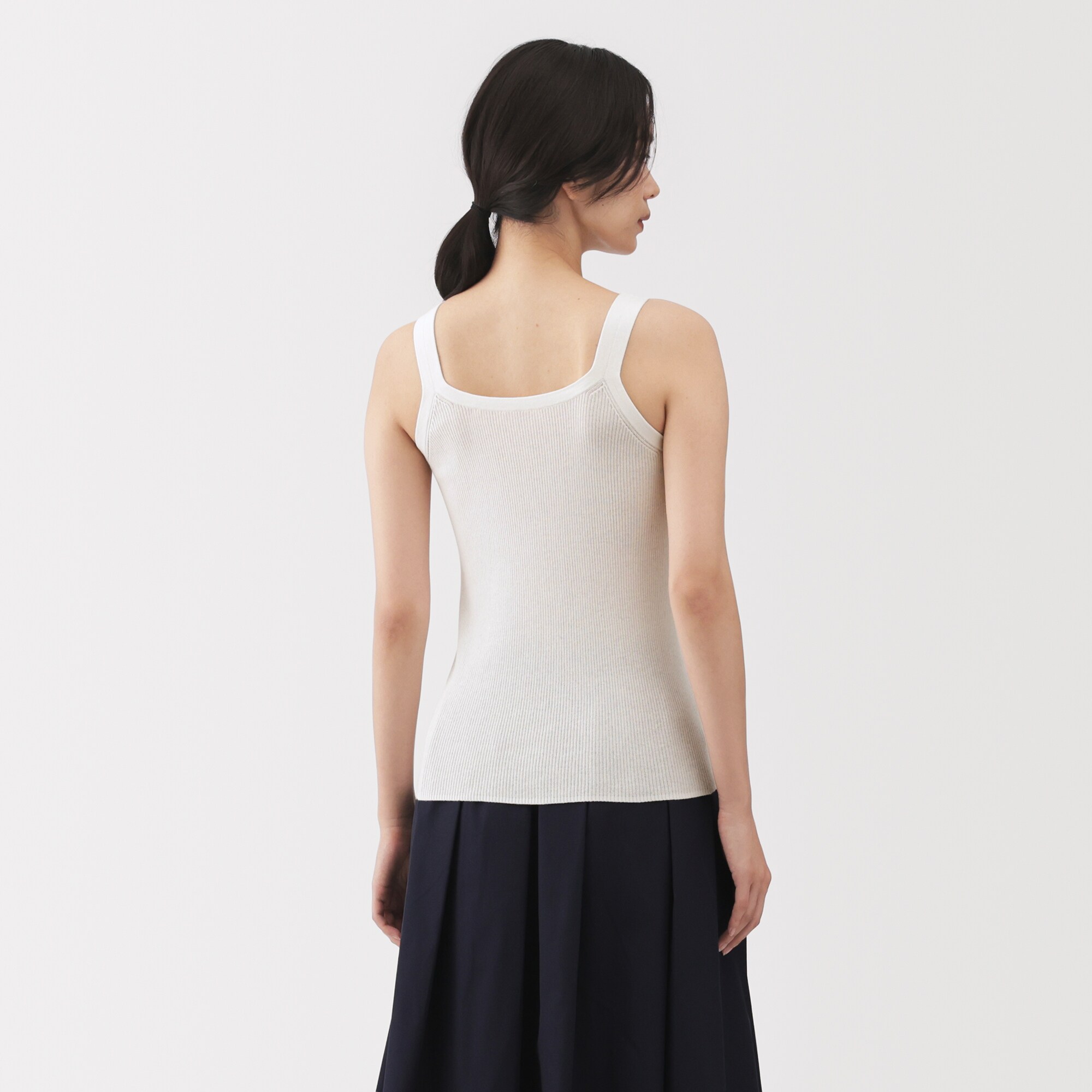 婦人　強撚コットンニットタンクトップ