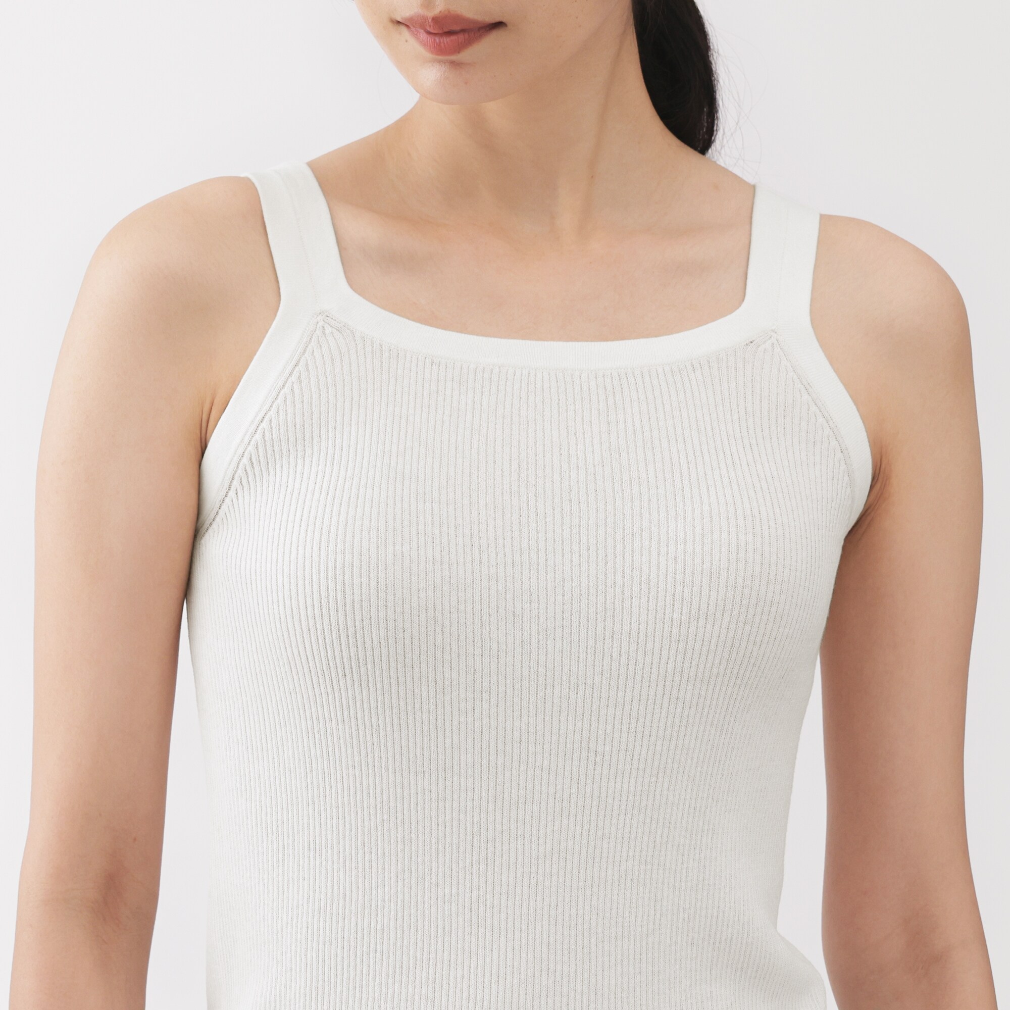 婦人　強撚コットンニットタンクトップ