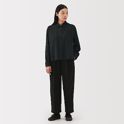 婦人　植物由来の素材を使ったリラックスフィットシャツ