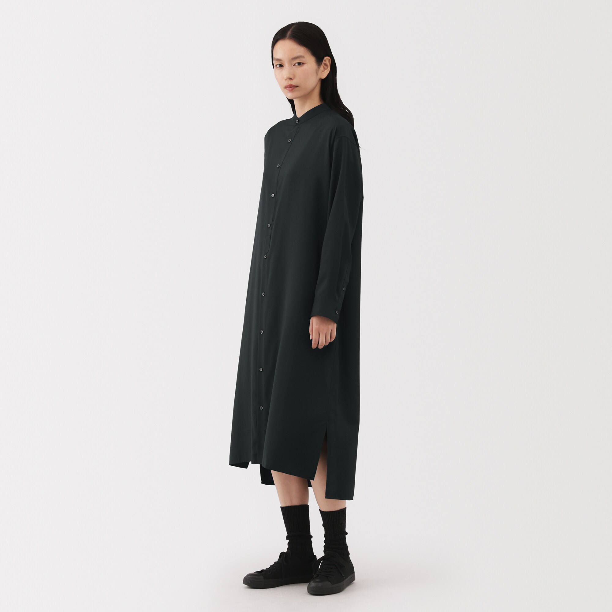 婦人　植物由来の素材を使ったリラックスフィットシャツワンピース