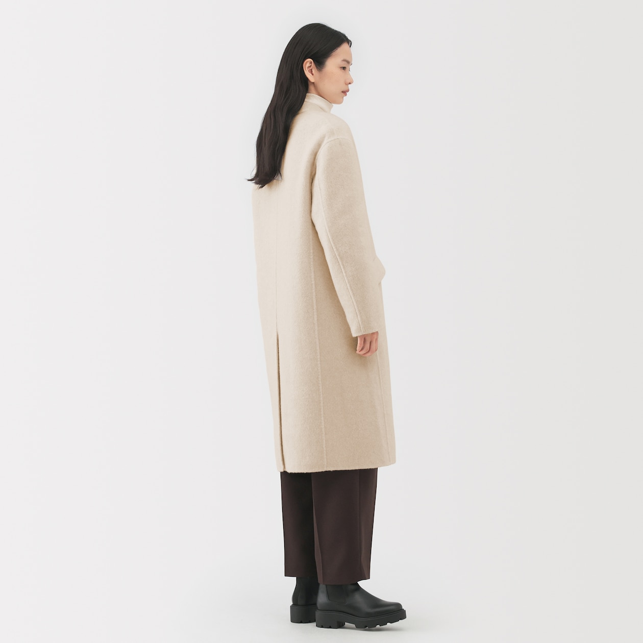 婦人　カシミヤ混ダブルブレストコート