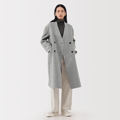 【１０月上旬発売予定】婦人　カシミヤ混ダブルブレストコート