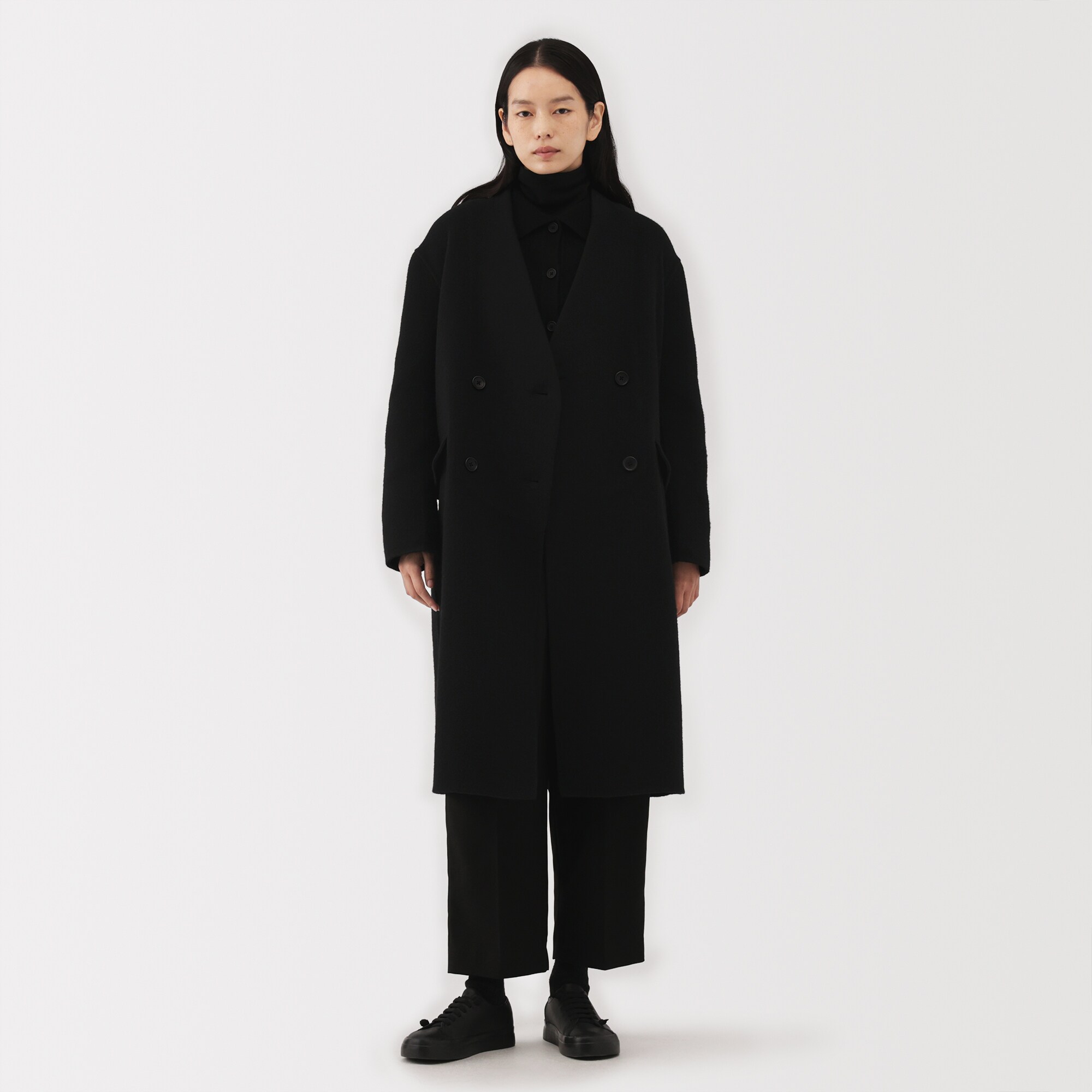 婦人 カシミヤ混ダブルブレストコート | 無印良品