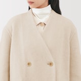 婦人　カシミヤ混ダブルブレストコート